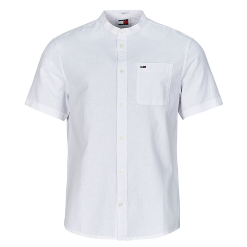 Clothing Men short-sleeved shirts Tommy Jeans TJM REG MAO LINEN BLEND SS SHIRT White