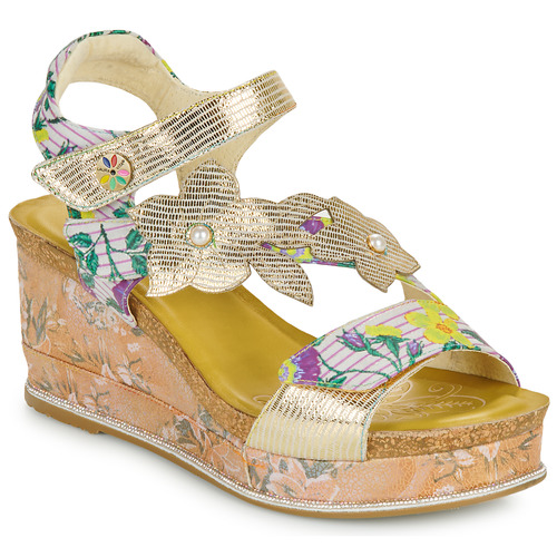 Shoes Women Sandals Laura Vita  Gold / Multicolour