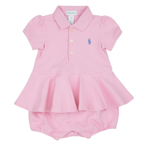 Clothing Girl Short Dresses Polo Ralph Lauren SS PEPLUM BU-ONE PIECE-SHORTALL Pink