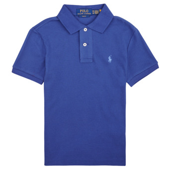 Clothing Boy short-sleeved polo shirts Polo Ralph Lauren SLIM POLO-TOPS-KNIT Blue / Beach / Royal