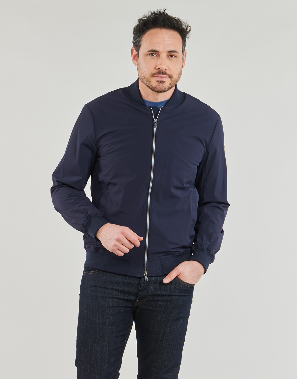 Clothing Men Blouses Guess TECH STRETCH BOMBER Marine
