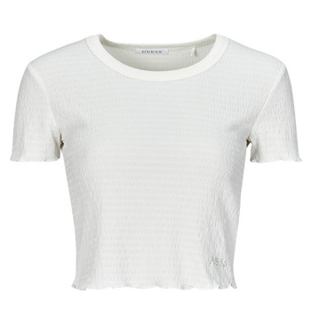 Clothing Women short-sleeved t-shirts Guess CN SMOKED White