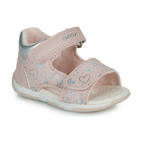 Shoes Girl Sandals Geox B SANDAL TAPUZ GIRL Pink / Silver