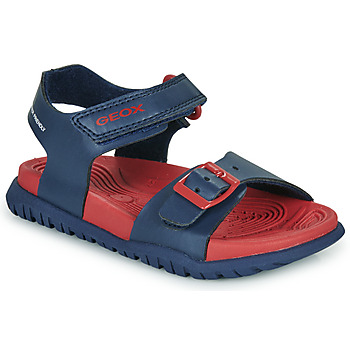 Shoes Boy Sandals Geox J SANDAL FUSBETTO BO Marine / Red