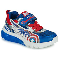 Shoes Boy Low top trainers Geox J CIBERDRON BOY Blue / Red / White