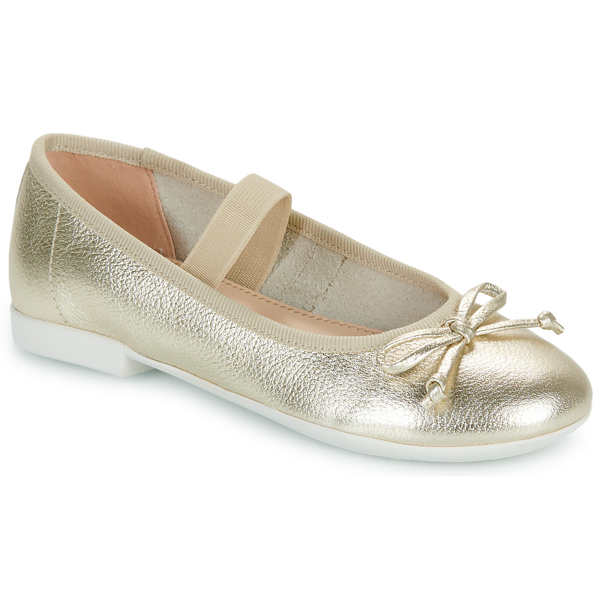 Shoes Girl Ballerinas Geox JR PLIE' Gold