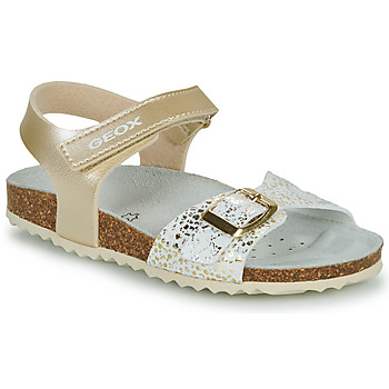 Shoes Girl Sandals Geox J ADRIEL GIRL White / Gold