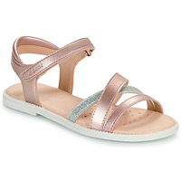 Shoes Girl Sandals Geox J SANDAL KARLY GIRL Pink / Silver