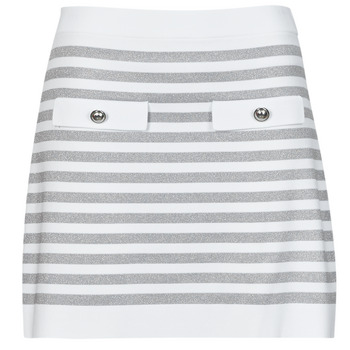 Clothing Women Skirts MICHAEL Michael Kors ECO MINI SKIRT WITH PKT White / Silver