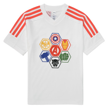 Clothing Boy short-sleeved t-shirts Adidas Sportswear LK MARVEL AVENGERS T White / Red