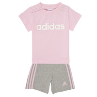 Clothing Girl Tracksuits Adidas Sportswear I LIN CO T SET Pink / Grey