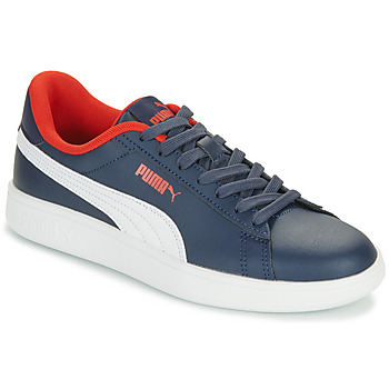 Shoes Boy Low top trainers Puma SMASH 3.0 L JR Marine / White / Red