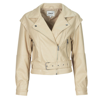 Clothing Women Leather jackets / Imitation le Only ONLRAVEN Beige