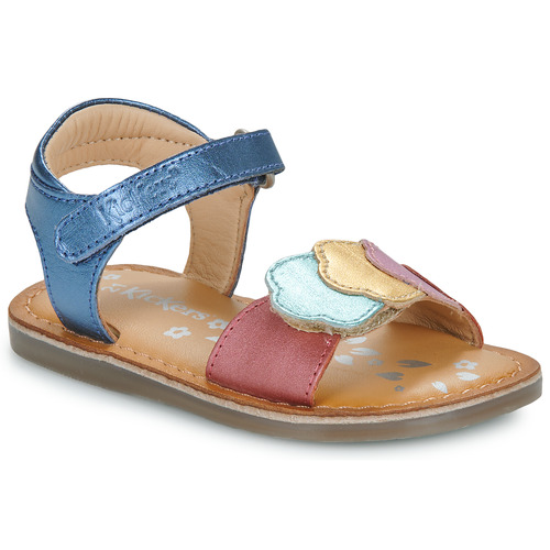 Shoes Girl Sandals Kickers DYASTAR Marine / Metal / Multicolour