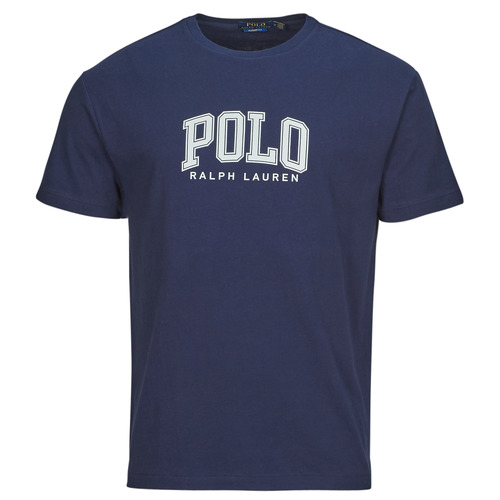 Clothing Men short-sleeved t-shirts Polo Ralph Lauren T-SHIRT AJUSTE EN COTON SERIGRAPHIE POLO RALPH LAUREN Marine