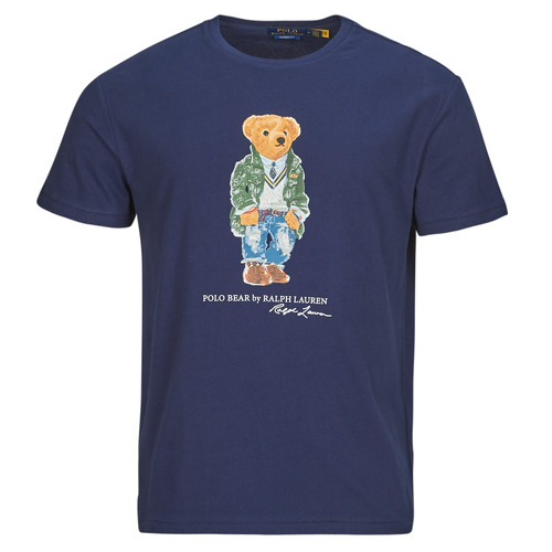 Clothing Men short-sleeved t-shirts Polo Ralph Lauren T-SHIRT POLO BEAR AJUSTE EN COTON Marine