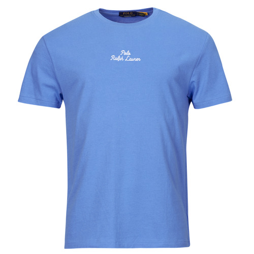 Clothing Men short-sleeved t-shirts Polo Ralph Lauren T-SHIRT AJUSTE EN COTON POLO RALPH LAUREN CENTER Blue
