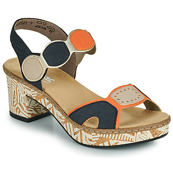 Shoes Women Sandals Rieker  Marine / Orange / Beige