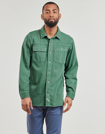 Clothing Men long-sleeved shirts Levi's LS AUBURN WORKER Green / Forest / Garment / Dye