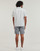 Clothing Men short-sleeved shirts Selected SLHRELAXNEW-LINEN Blue / White