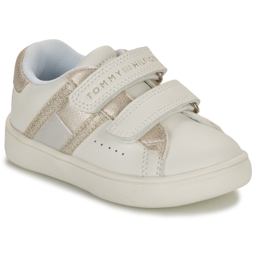 Shoes Girl Low top trainers Tommy Hilfiger LOGAN White / Gold