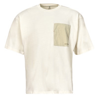 Clothing Men short-sleeved t-shirts Converse WORDMARK OVERSIZED KNIT TOP TEE EGRET Brown