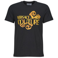 Clothing Men short-sleeved t-shirts Versace Jeans Couture 76GAHG00 Black / Gold