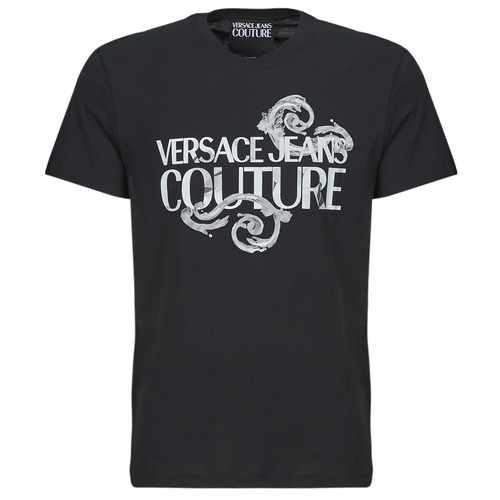 Clothing Men short-sleeved t-shirts Versace Jeans Couture 76GAHG00 Black / White