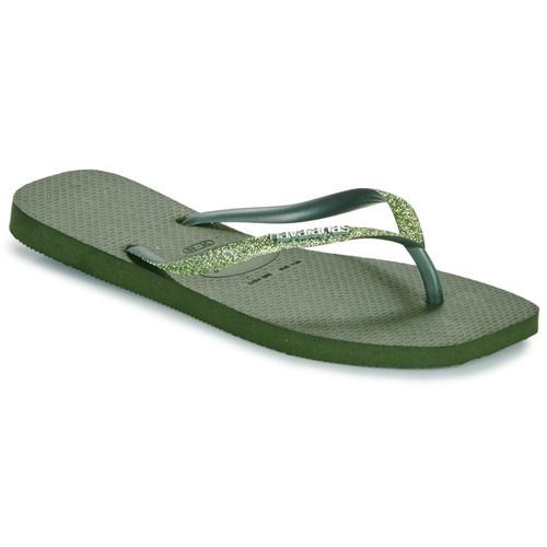Shoes Women Flip flops Havaianas SLIM SQUARE GLITTER Green