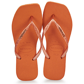 Shoes Women Flip flops Havaianas SLIM SQUARE GLITTER Orange