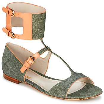 Shoes Women Sandals John Galliano A65970 Green / Beige