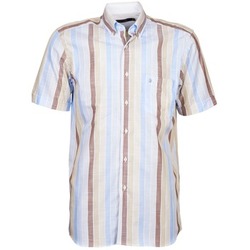 material Men short-sleeved shirts Pierre Cardin 539936240-130 Blue / Beige / Brown
