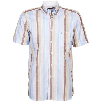 material Men short-sleeved shirts Pierre Cardin 539936240-130 Blue / Beige / Brown
