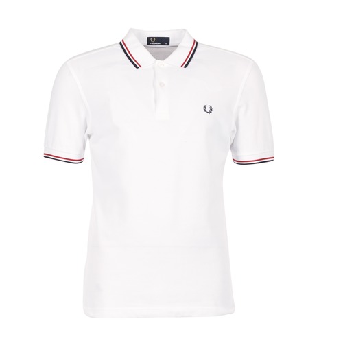 blootstelling Medic explosie Fred Perry SLIM FIT TWIN TIPPED White / Red - Free delivery | Spartoo NET !  - Clothing short-sleeved polo shirts Men USD/$98.00