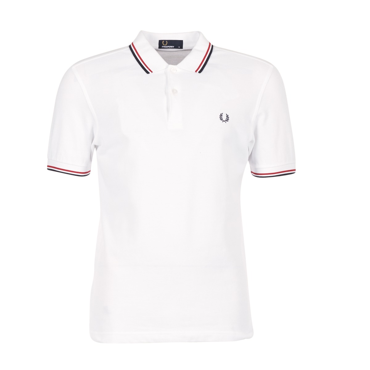 Clothing Men short-sleeved polo shirts Fred Perry SLIM FIT TWIN TIPPED White / Red