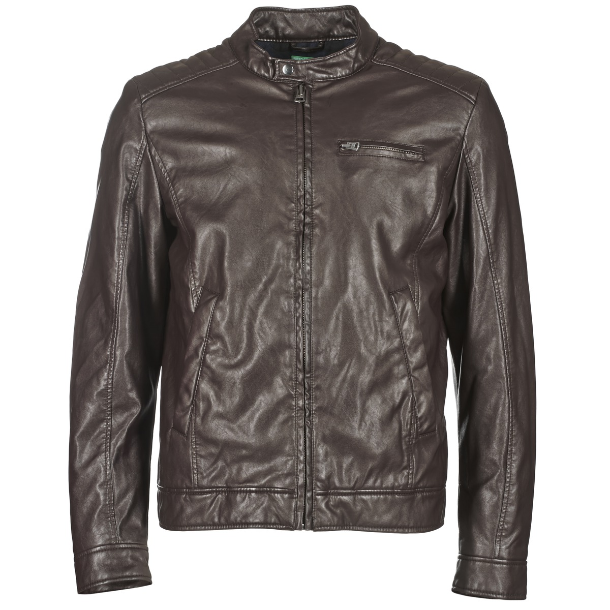 Clothing Men Leather jackets / Imitation le Benetton HOULO Brown