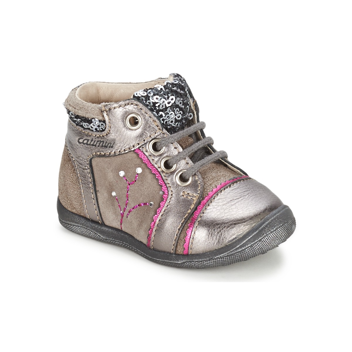 Shoes Girl Mid boots Catimini CALINE Cvs / Gris-paillet / Dpf / Gluck