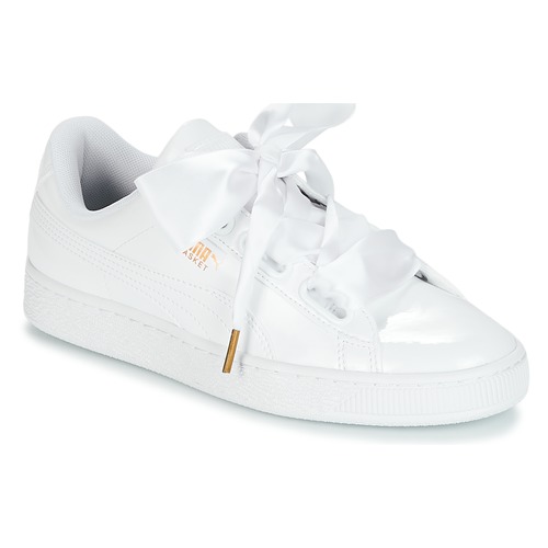 Puma BASKET HEART PATENT WN'S White - Free delivery | Spartoo NET ! - Shoes  Low top trainers Women USD/$105.50