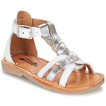 Shoes Girl Sandals Citrouille et Compagnie GITANOLO White / Silver