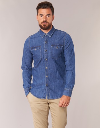 Clothing Men long-sleeved shirts Casual Attitude IHERZI Blue / Medium