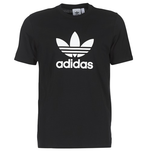 adidas Originals TREFOIL T SHIRT Black - Free delivery | Spartoo NET ! -  material short-sleeved t-shirts Men USD/$29.00