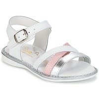 Shoes Girl Sandals Citrouille et Compagnie IZOEGL White / Silver / Pink