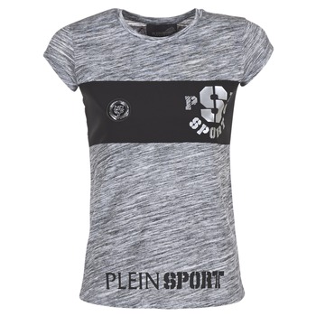 material Women short-sleeved t-shirts Philipp Plein Sport THINK WHAT U WANT Grey