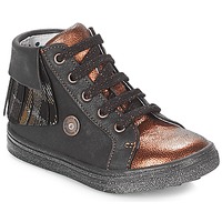 Shoes Girl High top trainers Catimini LOULOU Black / Coppery