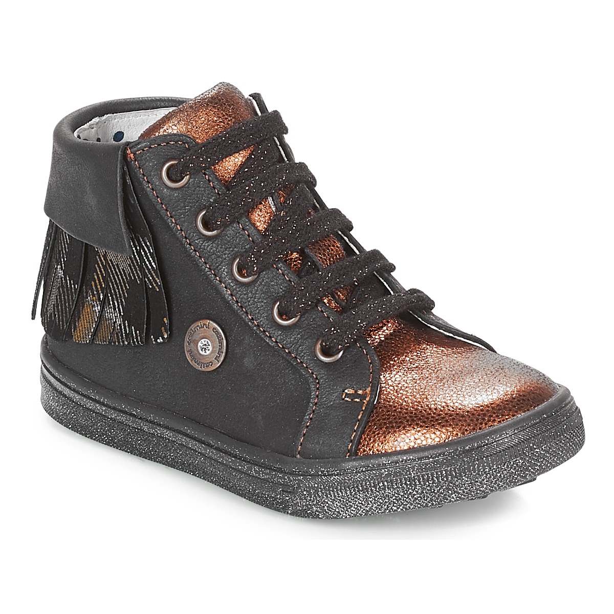 Shoes Girl High top trainers Catimini LOULOU Black / Coppery