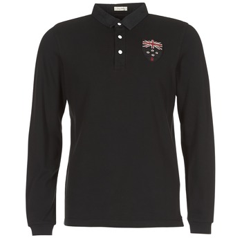 material Men long-sleeved polo shirts Serge Blanco POLO NEW ZEALAND Black
