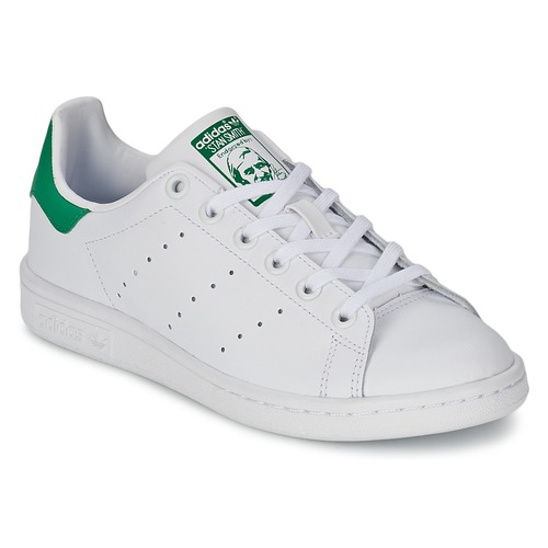 adidas Originals STAN J White / - Free delivery Spartoo NET ! - Shoes Low top trainers Child USD/$57.60