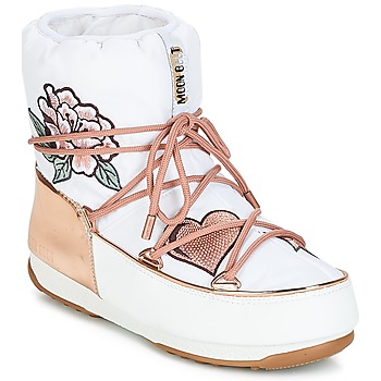 Shoes Women Snow boots Moon Boot PEACE & LOVE WP White / Pink / Gold