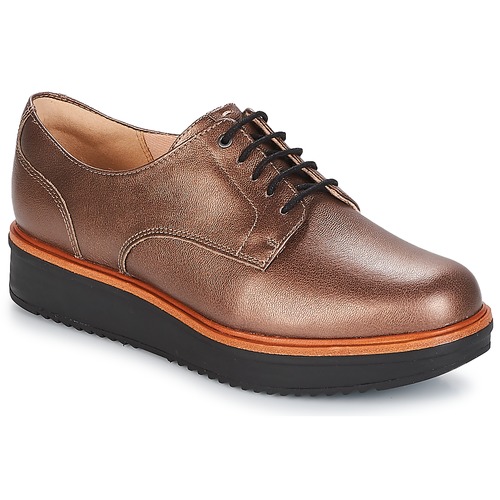 Clarks TEADALE Dark / Tan / Lea delivery | Spartoo ! - Shoes Derby shoes USD/$96.80