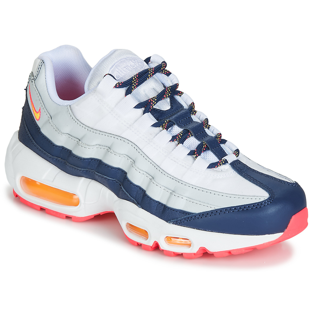 Nike AIR MAX 95 W White / Blue / Orange - delivery | Spartoo NET ! - Shoes Low top trainers Women USD/$180.00